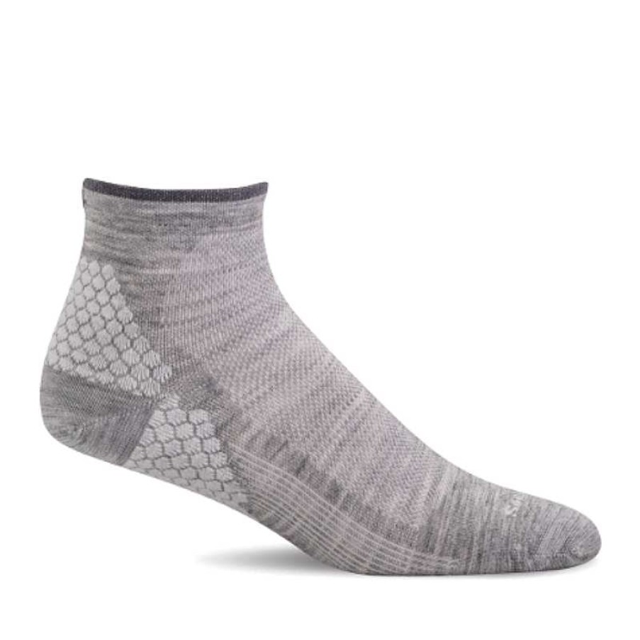 Accessories Sockwell | Women'S Sockwell Plantar Sport Quarter Ankle Socks - Light Grey