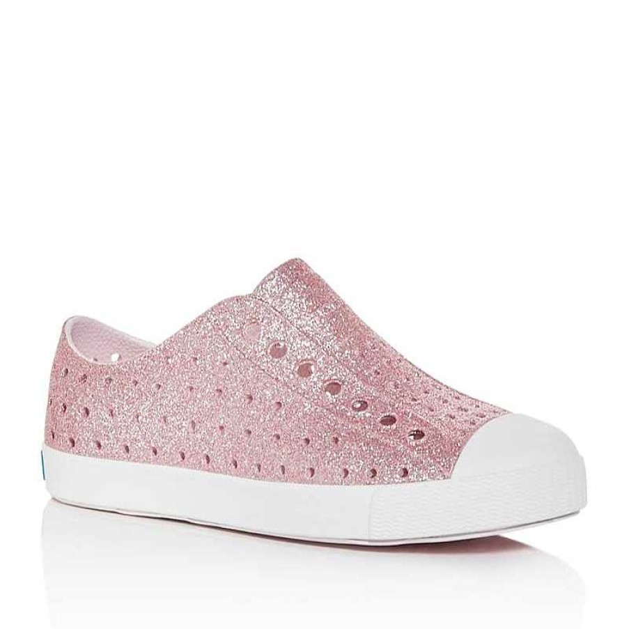 Women Native | Kids' Native Jefferson Bling Size 6-10 - Milk Pink/Shell White