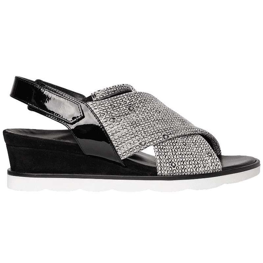 Women Hassia | Hassia Riva Cross - Schwarz/Off White - Uk Sizing