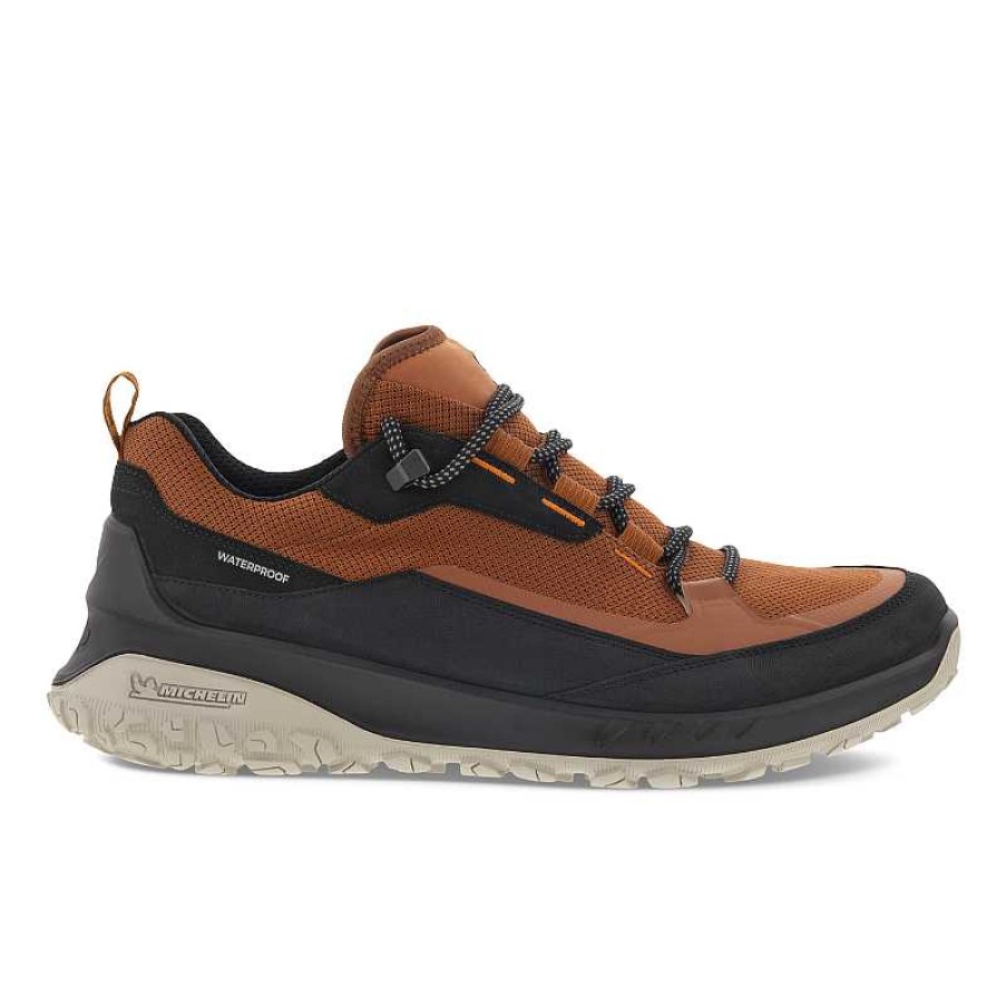 Men ECCO | Men'S Ecco Ult-Trn Waterproof Low - Black/Cognac