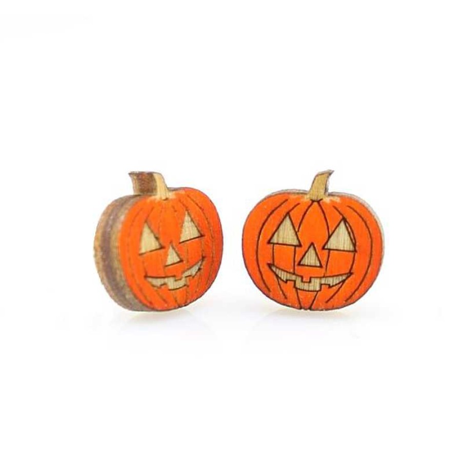 Accessories Green Tree Jewelry | Green Tree Jewelry Pumpkin Stud Earrings