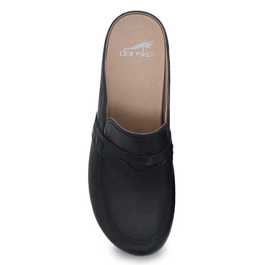 Women Dansko | Women'S Dansko Bel Clog Black Oiled Pull Up