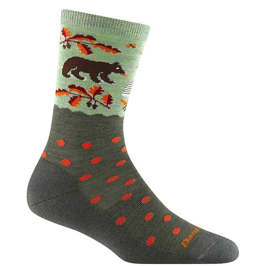 Accessories Darn Tough | Women'S Darn Tough Vermont Wild Life Crew Lightweight Lifestyle Sock Forest