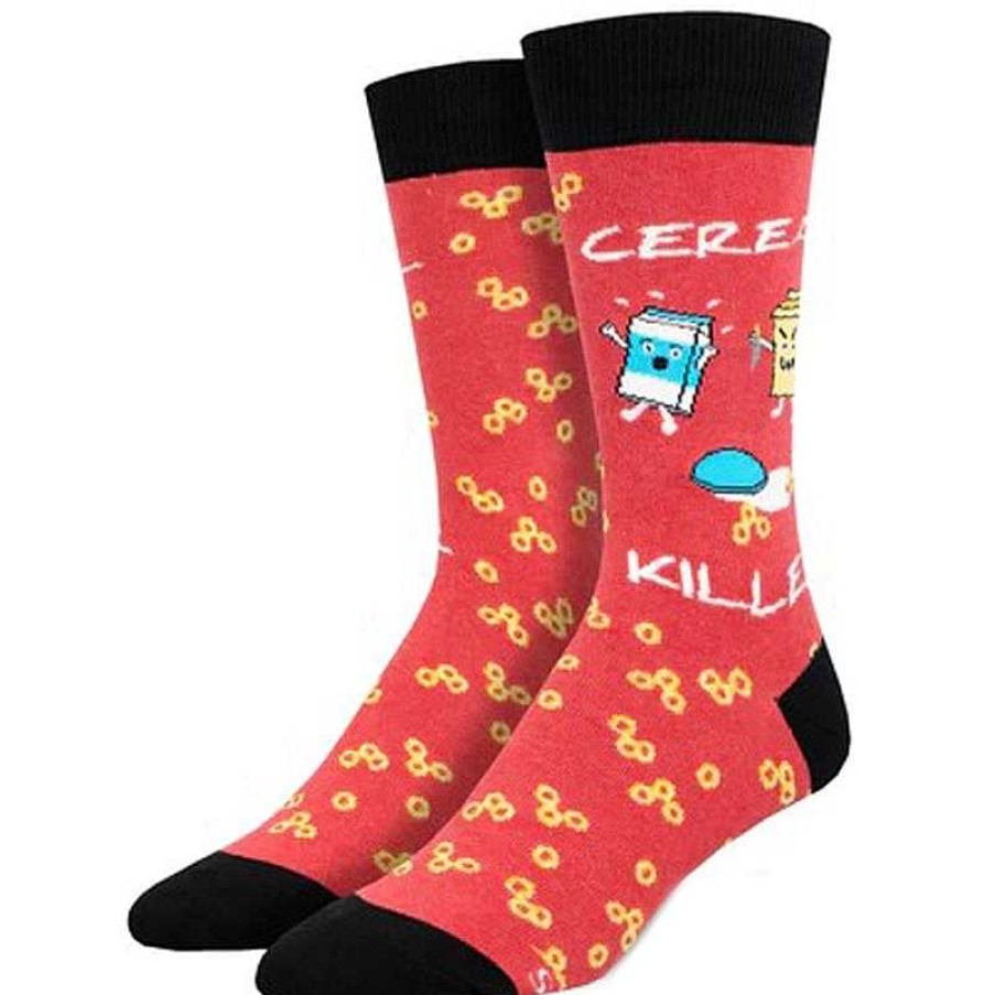 Accessories Socksmith | Socksmith Cereal Killer Crew Socks - Red Heather