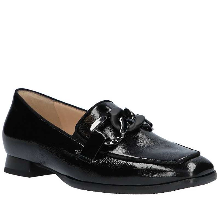 Women Hassia | Women'S Hassia Napoli Loafer Black Crushlack Uk Sizing