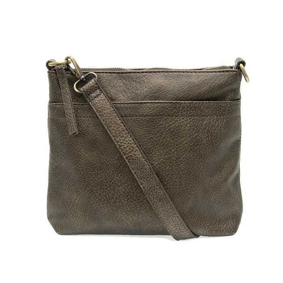 Accessories Joy Susan | Joy Susan Layla Top Zip Crossbody Bag - Metallic Pewter