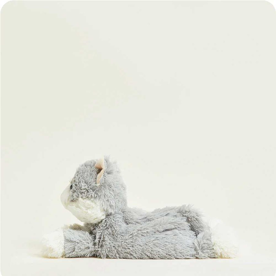 Accessories Warmies | Warmies Plush Laying Down Cat - Grey