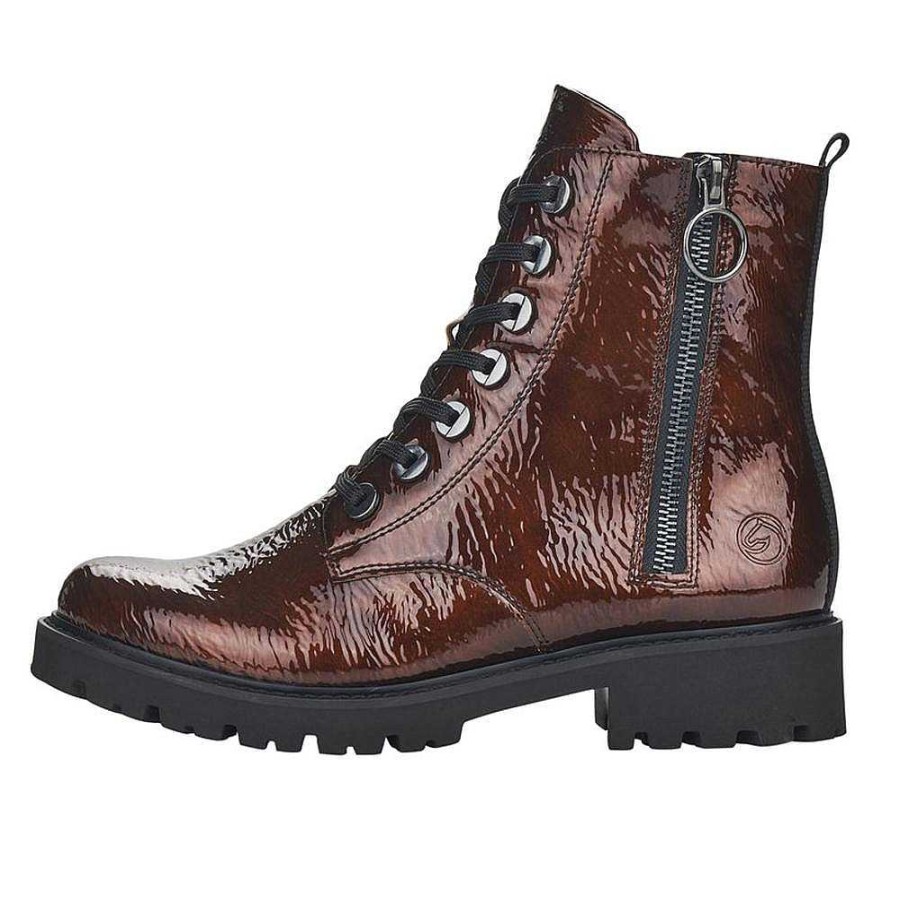 Women Remonte | Women'S Remonte D8671-90 - Brown Patent - Euro Sizing