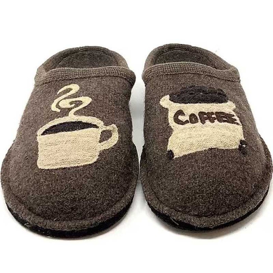 Women Haflinger | Haflinger Coffee Slippers - Earth