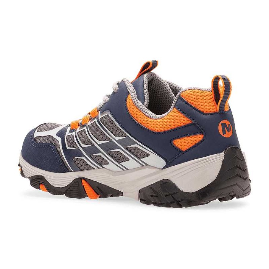 Kids Merrell | Boy'S Merrell Moab Fst Low Waterproof Size 10.5-3 - Navy|Grey|Orange