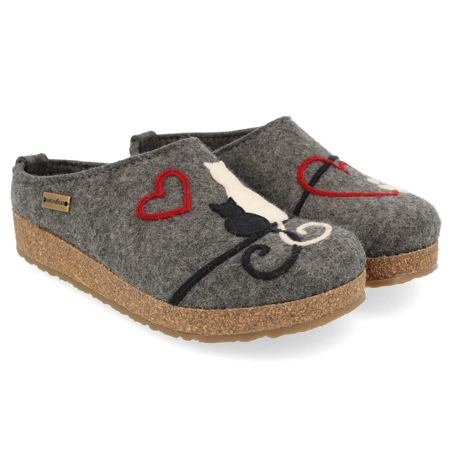 Women Haflinger | Women'S Haflinger Micini Slipper - Grey