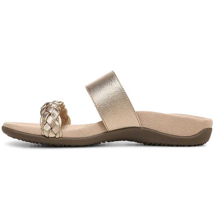 Women Vionic | Women'S Vionic Jeanne Slide Sandal Gold