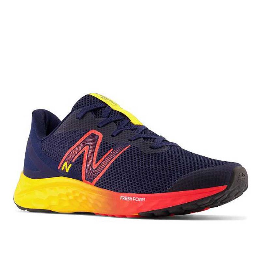 Kids New Balance | Kids' New Balance Fresh Foam Arishi V4 Sizes 10.5-3 - Team Navy/Electric Red/Egg Yolk