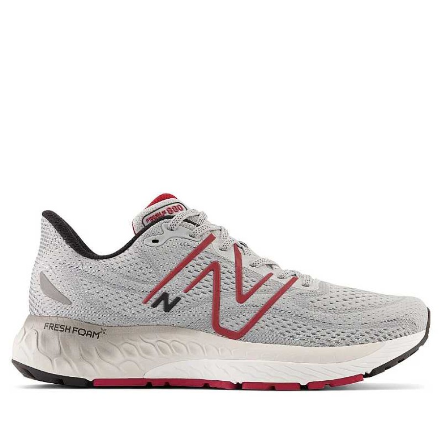 Men New Balance | Men'S New Balance Fresh Foam X 880V13 - Aluminum Grey/Crimson/Black