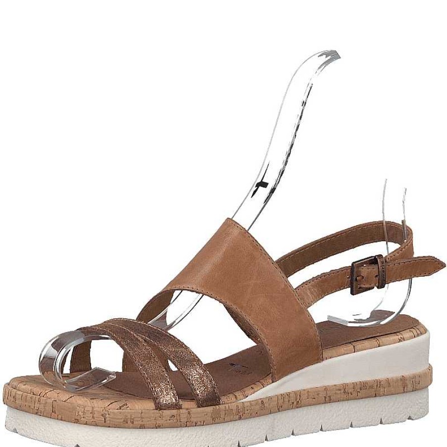 Women Tamaris | Women'S Tamaris Wedge Sandal - Nut