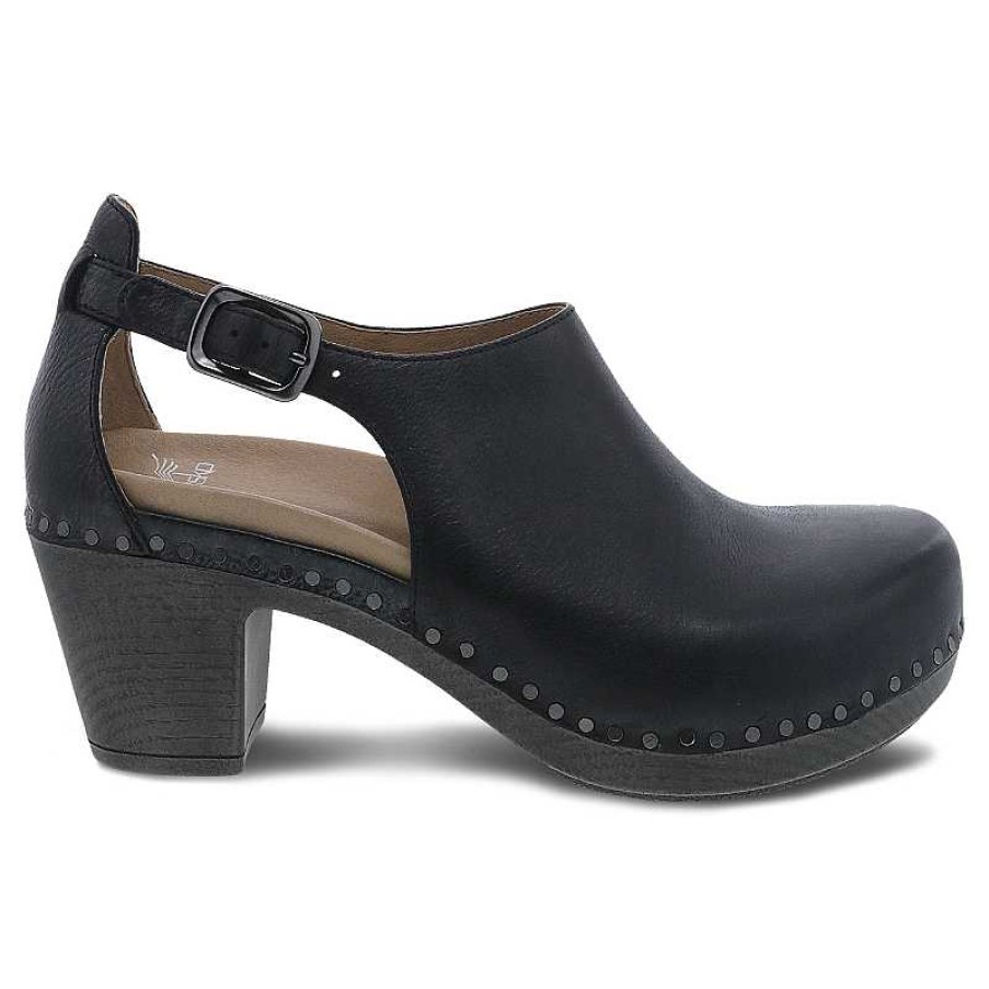 Women Dansko | Women'S Dansko Sassy - Black Milled Burnished