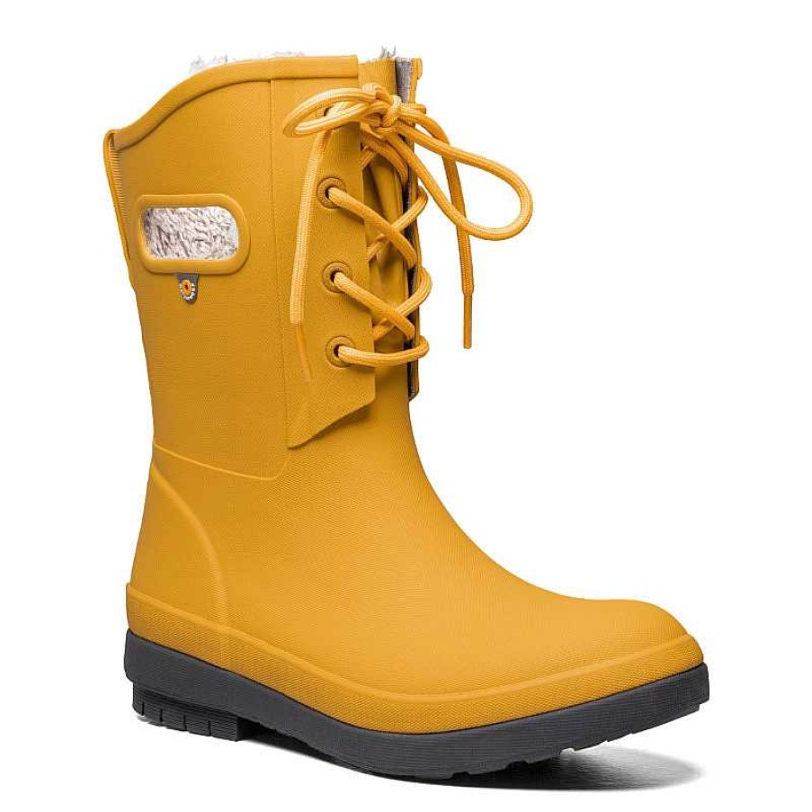 Women Bogs | Women'S Bogs Amanda Plush Ii Lace - Saffron