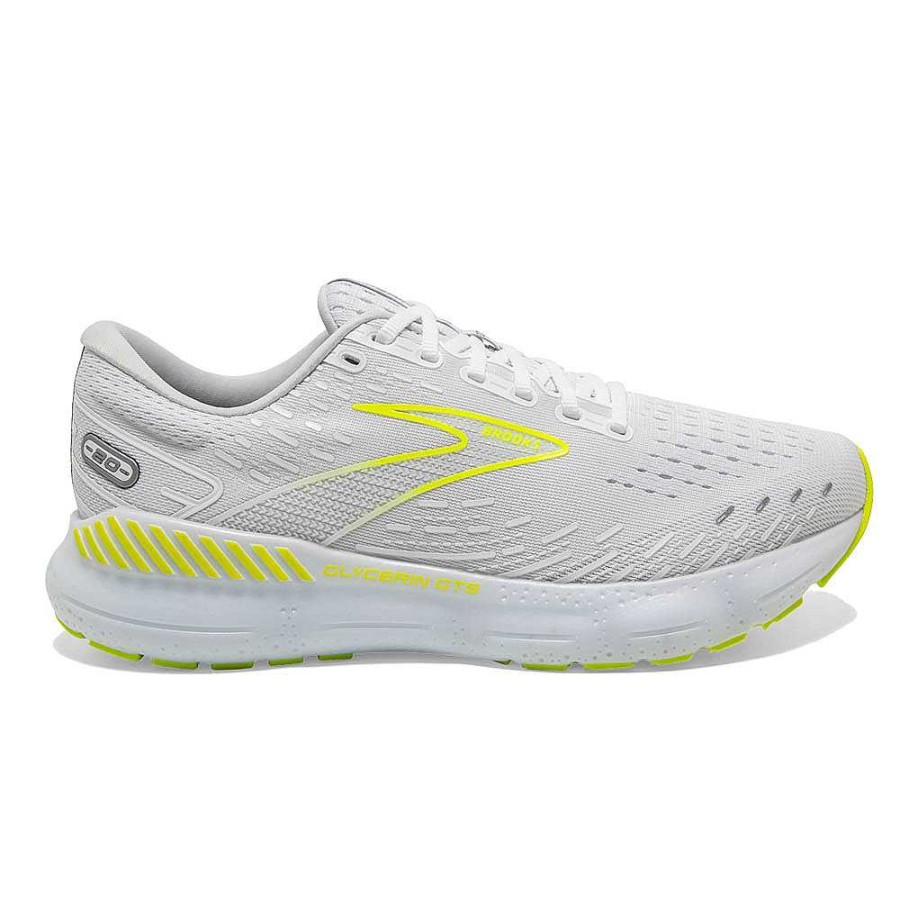 Men Brooks Running | Men'S Brooks Glycerin Gts 20 - White/Nightlife