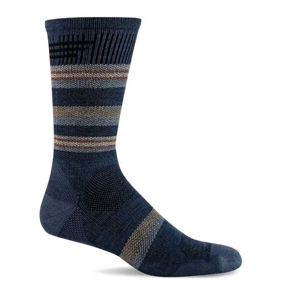 Accessories Sockwell | Men'S Sockwell Parks Twill Crew Sock - Denim