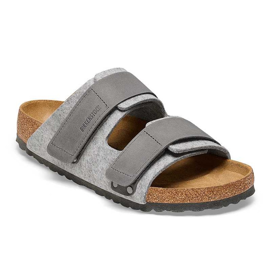 Men Birkenstock | Men'S Birkenstock Uji Wool - Light Grey/Iron