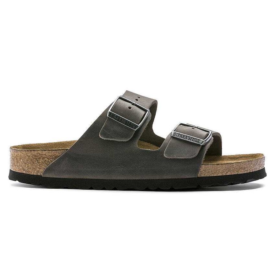 Men Birkenstock | Birkenstock Arizona Oiled Soft Footbed - Iron