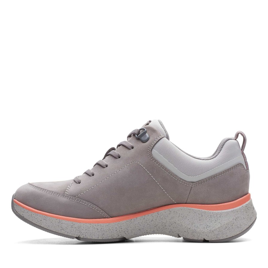 Women Clarks | Women'S Clarks Wave 2.0 Lace - Grey Combi