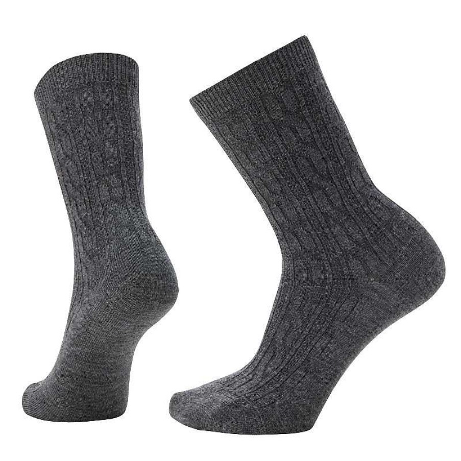 Accessories Smartwool | Women'S Smartwool Everyday Cable Crew Socks - Medium Grey