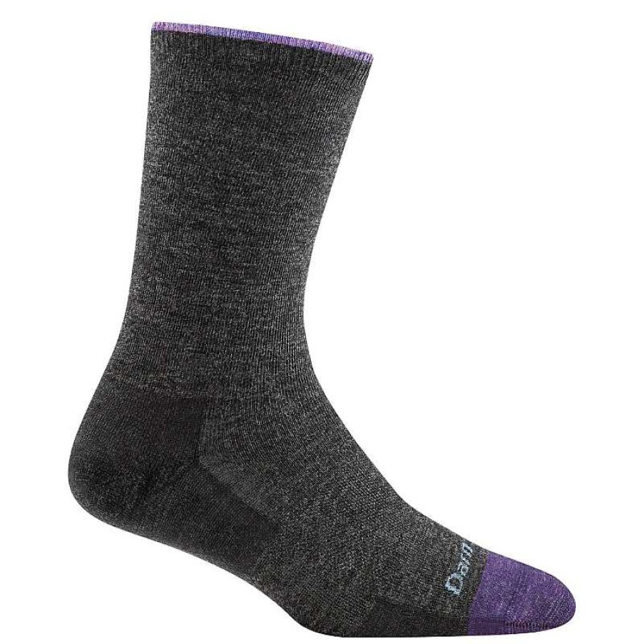 Accessories Darn Tough | Women'S Darn Tough Vermont Solid Basic Crew Lightweight Lifestyle Sock - Charcoal