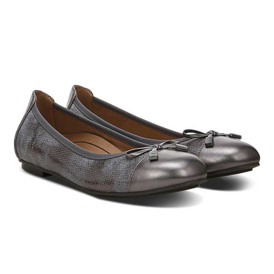 Women Vionic | Women'S Vionic Minna Ballet Flat Pewter