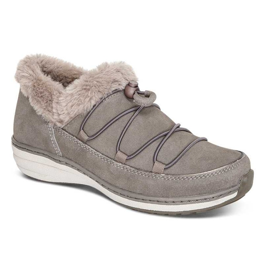 Women Aetrex | Women'S Aetrex Chrissy Arch Support Waterproof Slip-On Stone