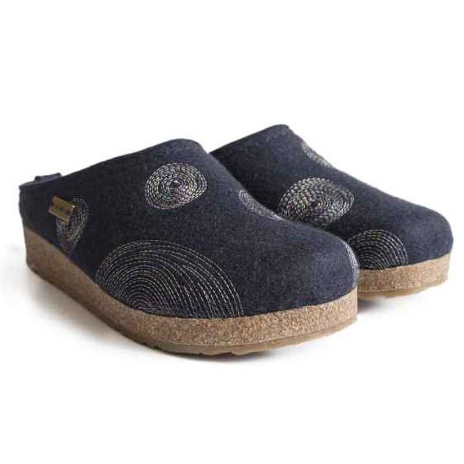 Women Haflinger | Women'S Haflinger Spirit Slippers - Navy