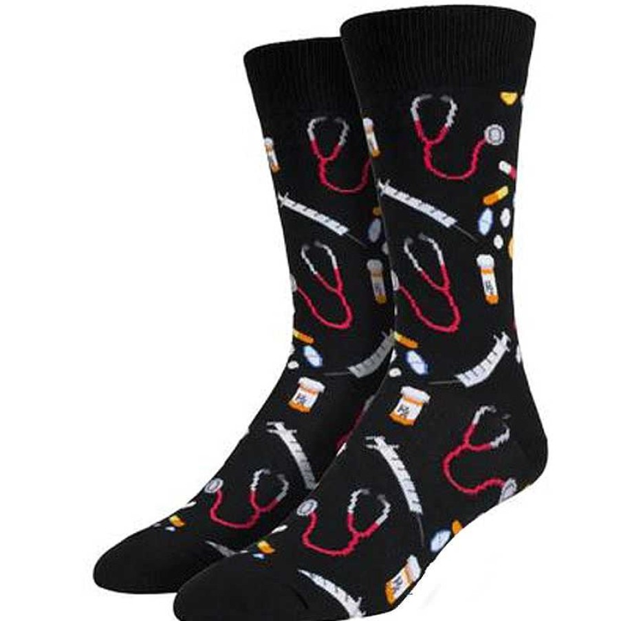 Accessories Socksmith | Socksmith Meds Crew Socks - Black