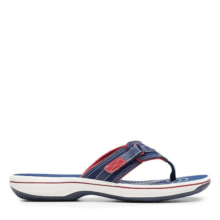 Women Clarks | Women'S Clarks Breeze Sea Sandal - Navy/Red