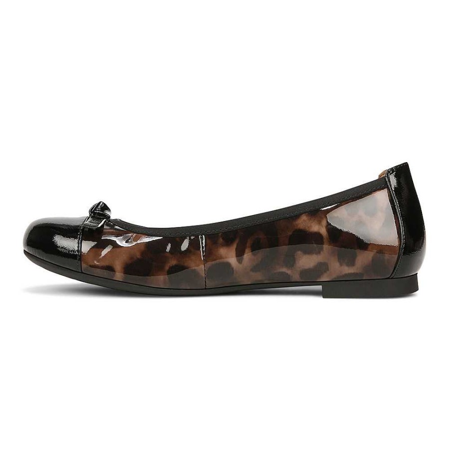 Women Vionic | Women'S Vionic Amorie Flat Black Leopard Patent