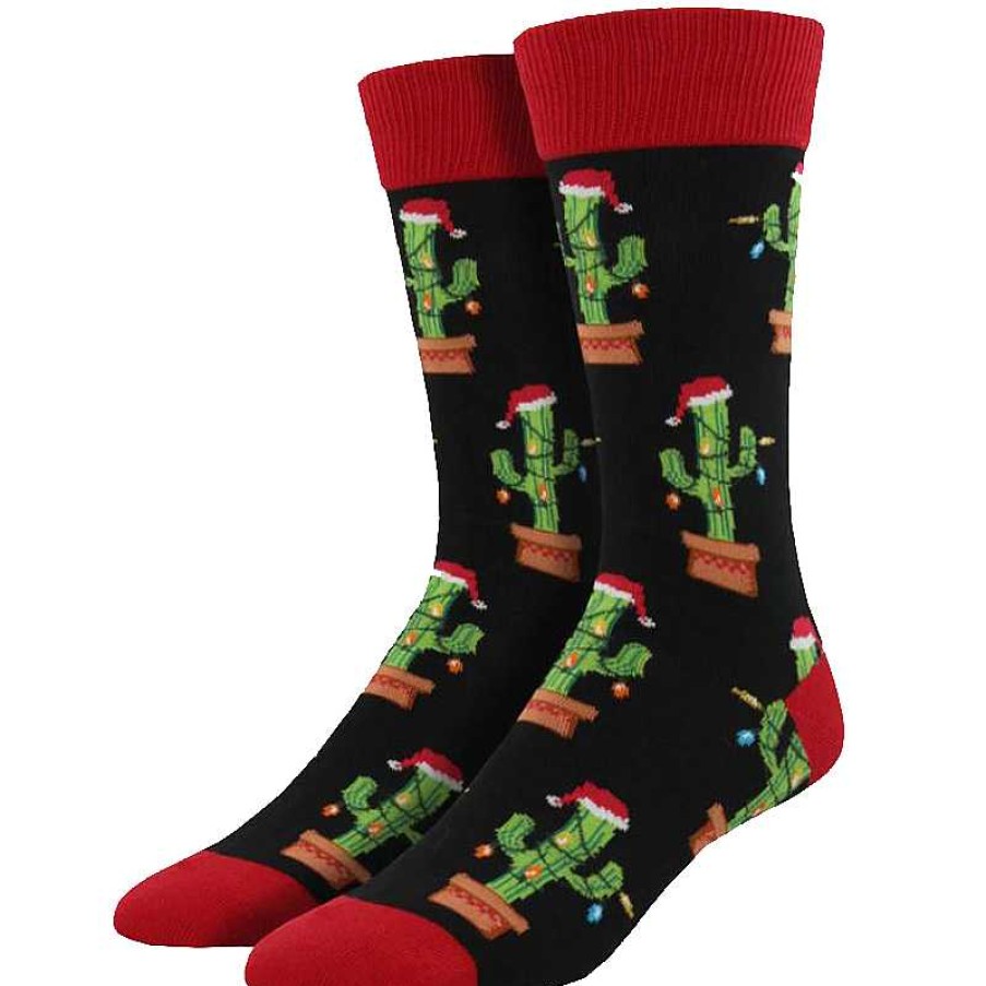 Accessories Socksmith | Socksmith Christmas Cactus Crew Socks - Black