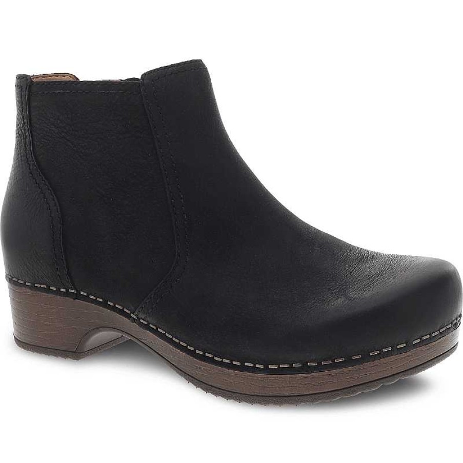 Women Dansko | Women'S Dansko Barbara - Black Burnished Nubuck