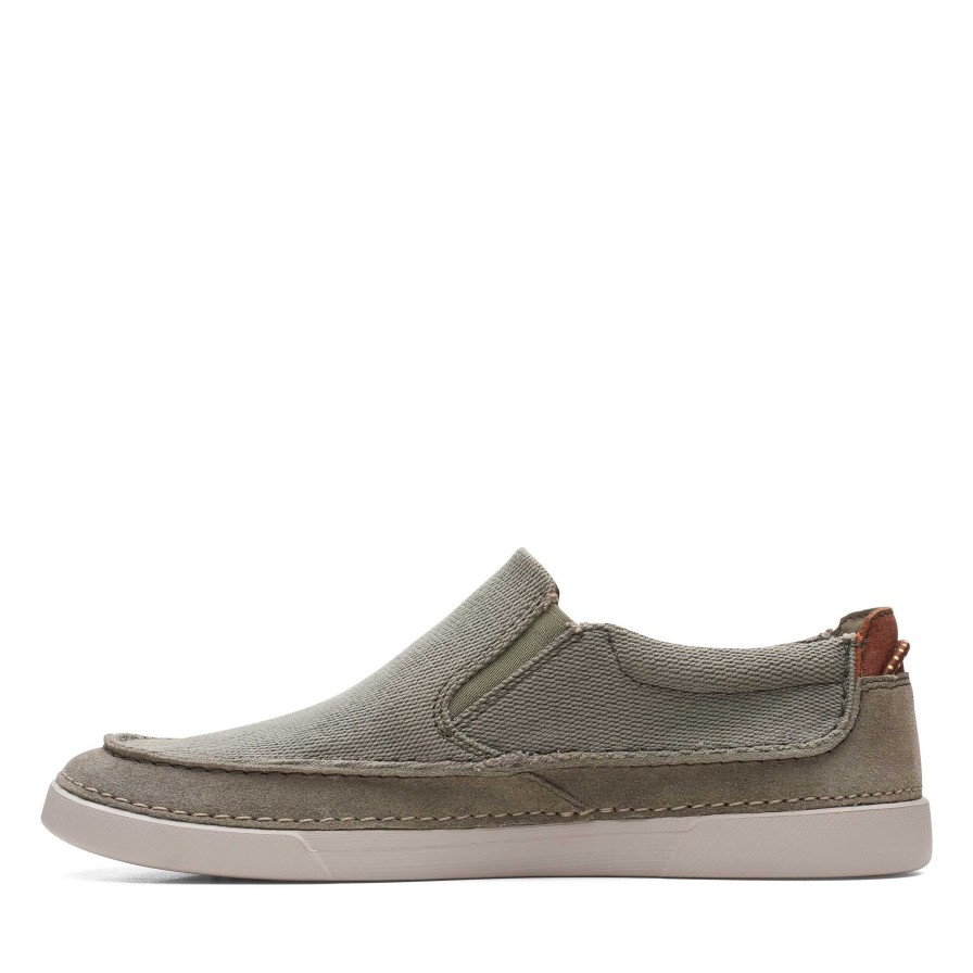 Men Clarks | Men'S Clarks Gerald Step - Olive Combi