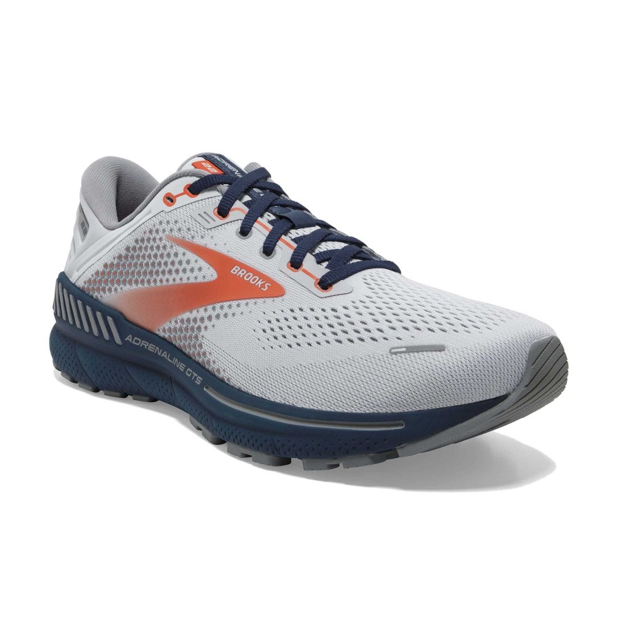 Men Brooks Running | Men'S Brooks Adrenaline Gts 22 - Arctic|Red|Titanium