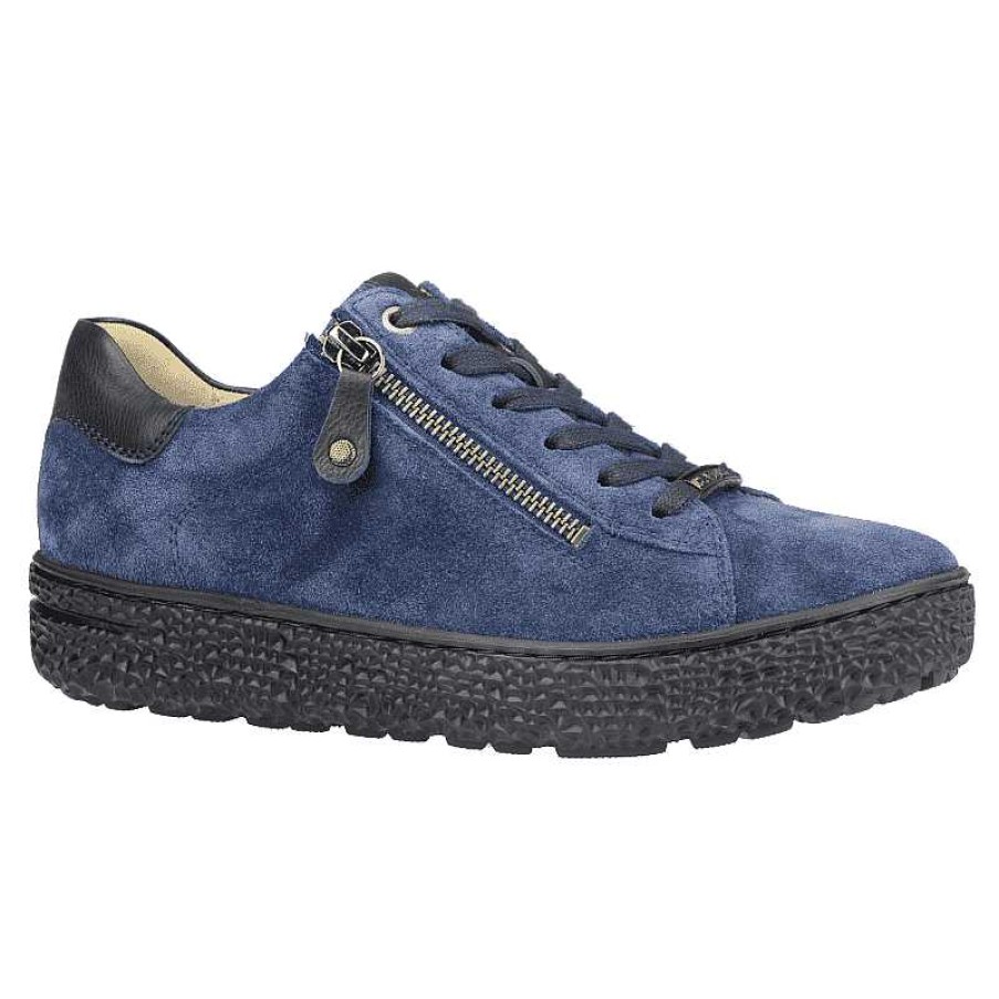 Women Hartjes | Women'S Hartjes Phil Zip - Steel Blue/Dark Blue Suede - Uk Sizing