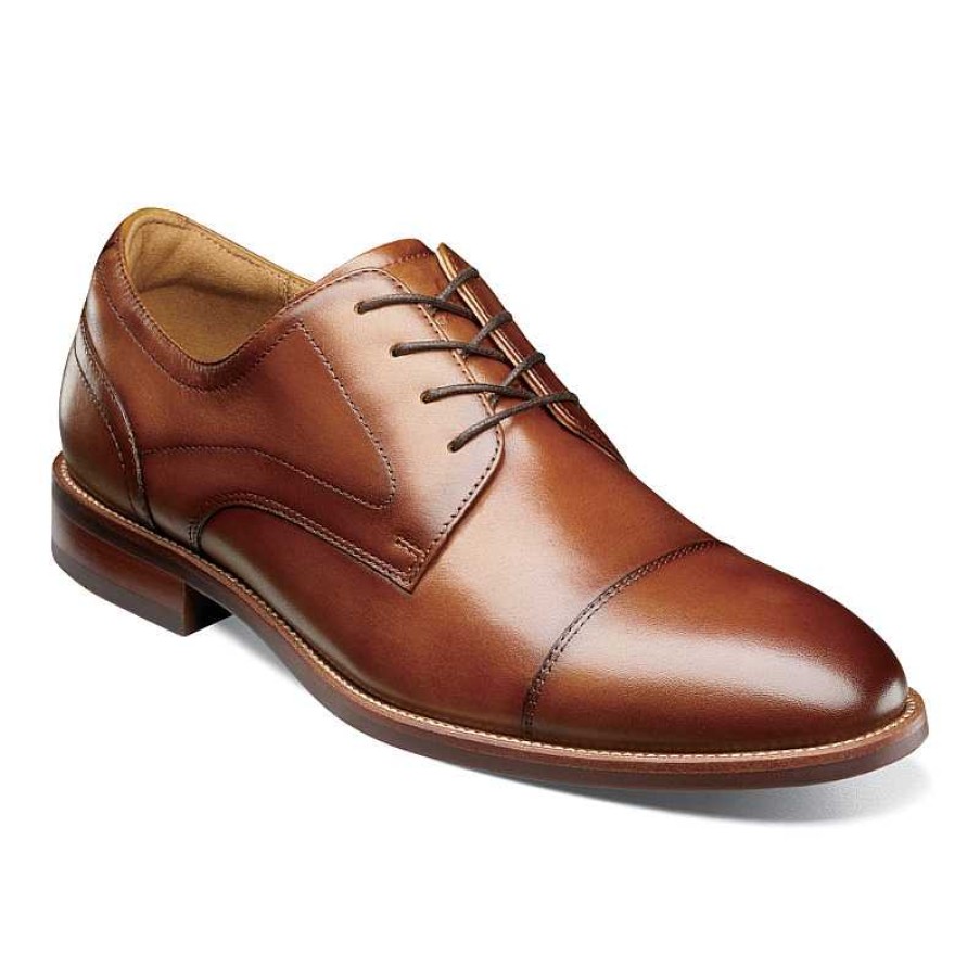 Men Florsheim | Men'S Florsheim Rucci Cap Toe Oxford - Cognac