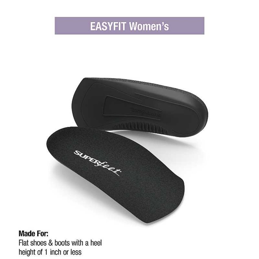 Accessories Superfeet | Women'S Superfeet Easyfit 3/4 Insole - Raven