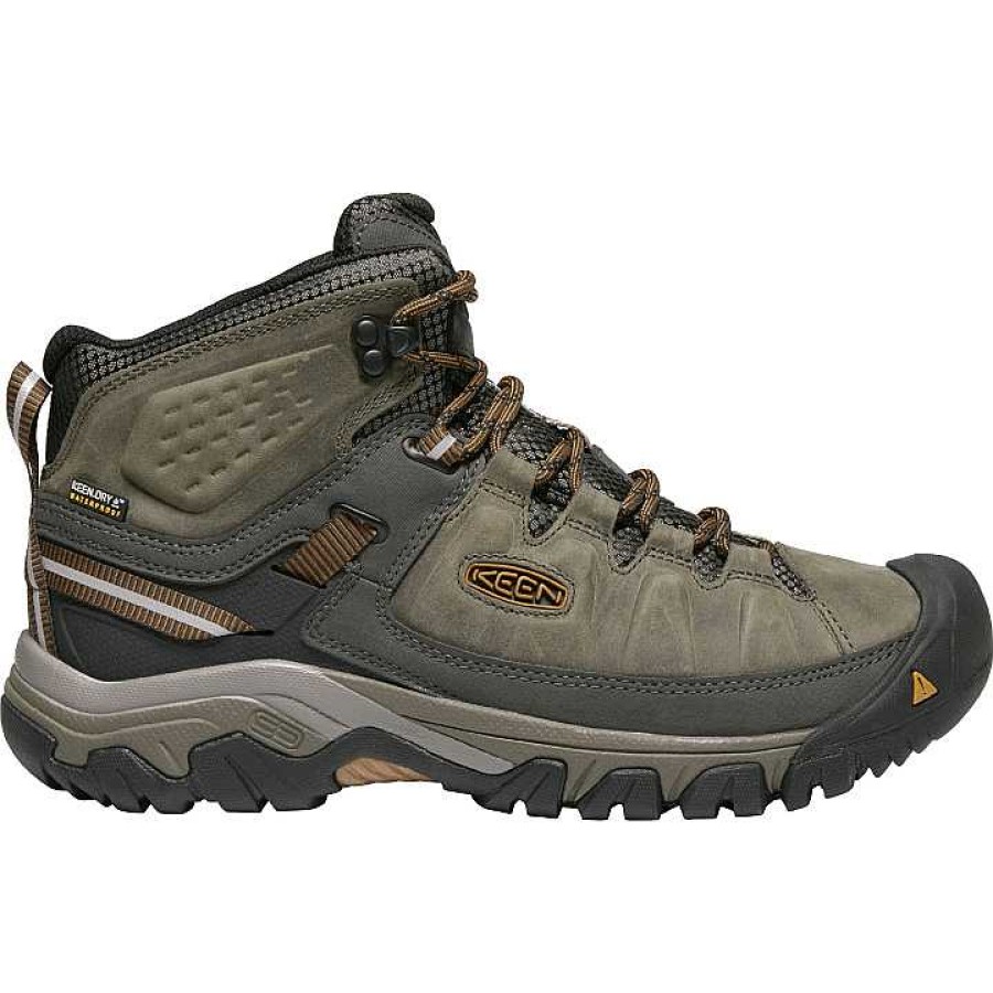 Men Keen | Men'S Keen Targhee Iii Mid Waterproof Boot Wide Width - Black Olive|Golden Brown