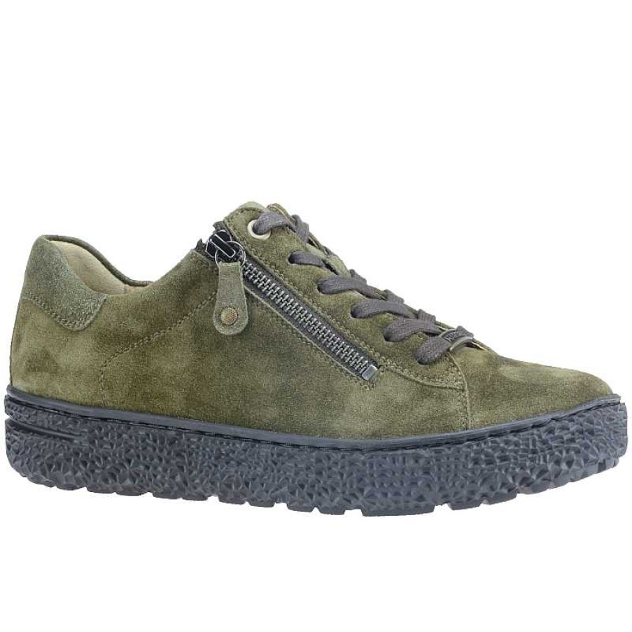 Women Hartjes | Women'S Hartjes Phil Zip Suede - Olive - Uk Sizing