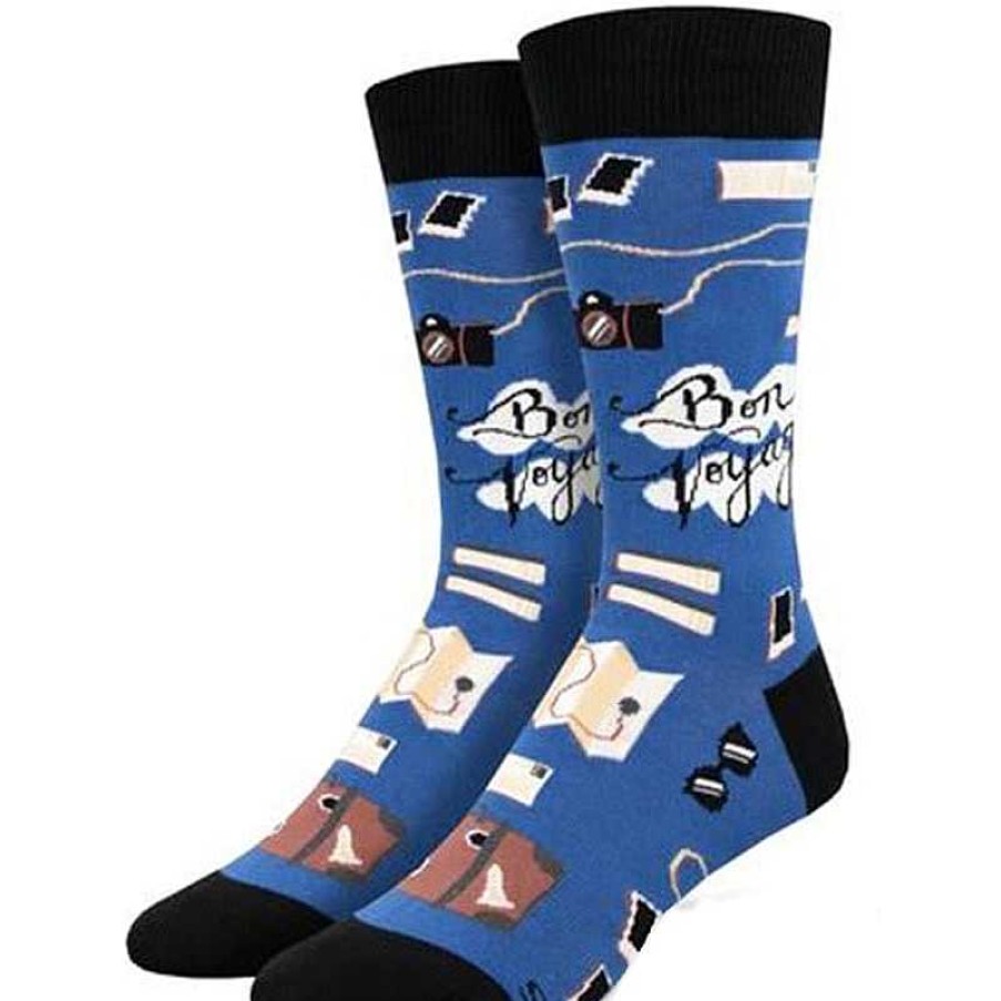 Accessories Socksmith | Socksmith Bon Voyage Crew Socks - Blue