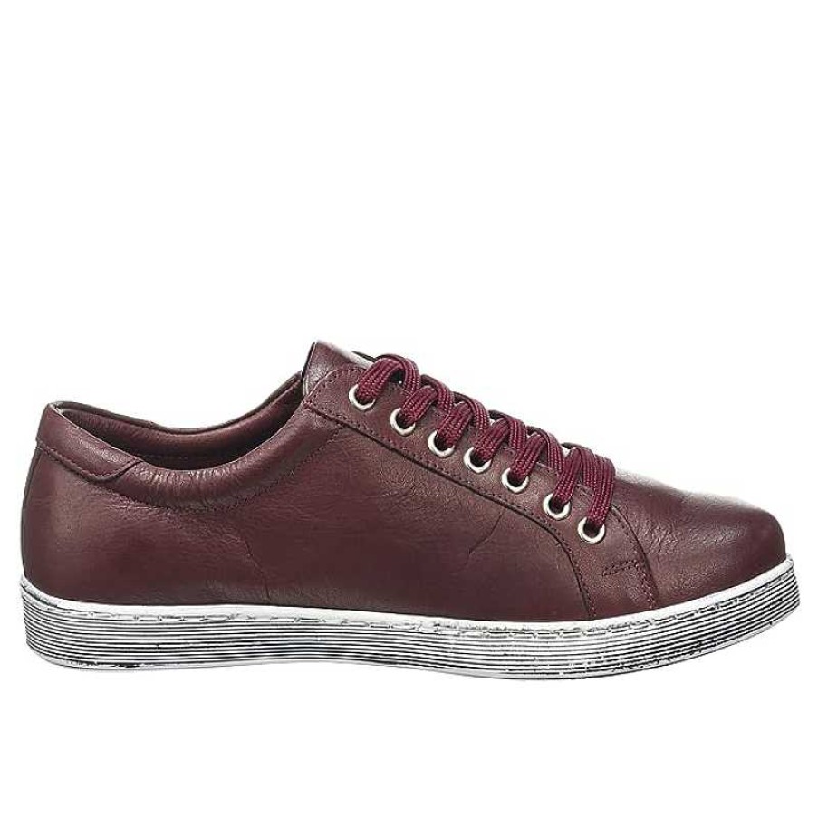 Women Andrea Conti | Women'S Andrea Conti Low Zip Sneaker Bordo