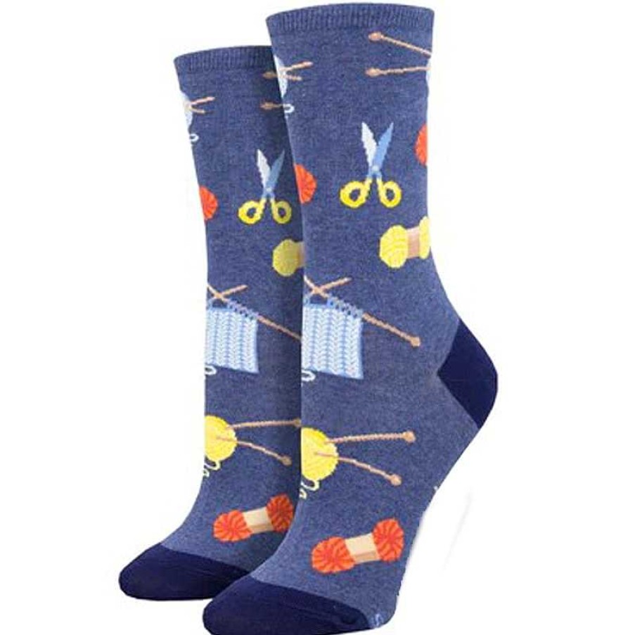 Accessories Socksmith | Socksmith Sew Knit Crew Socks - Blue Heather