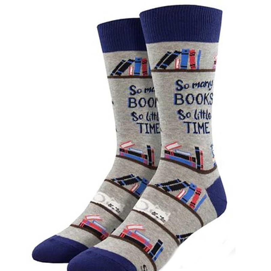 Accessories Socksmith | Socksmith Time For A Good Book Crew Socks- Gray Heather