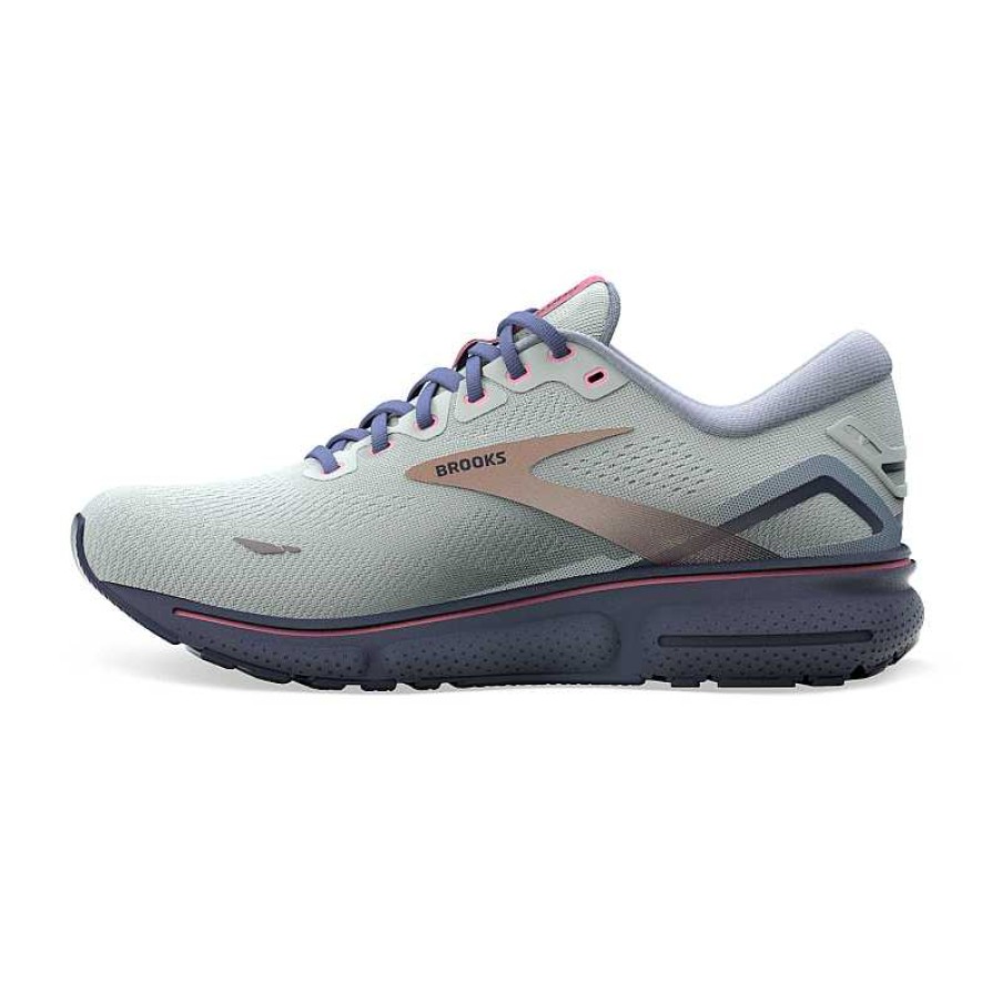 Women Brooks Running | Women'S Brooks Ghost 15 - Spa Blue/Neo Pink/Copper