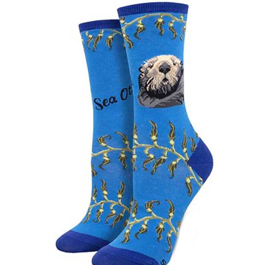 Accessories Socksmith | Socksmith Sea Otter Crew Socks - Blue