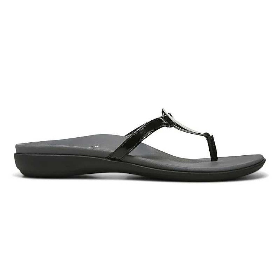 Women Vionic | Women'S Vionic Raysa Toe Post Sandal - Black